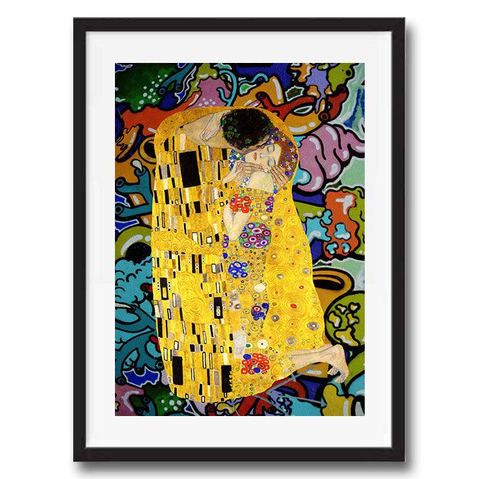 Klimt Kiss Graffiti wall street art print - Ink North 