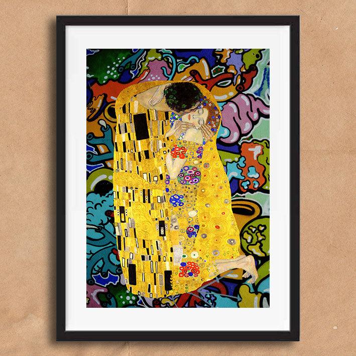 Klimt Kiss Graffiti wall street art print - Ink North 