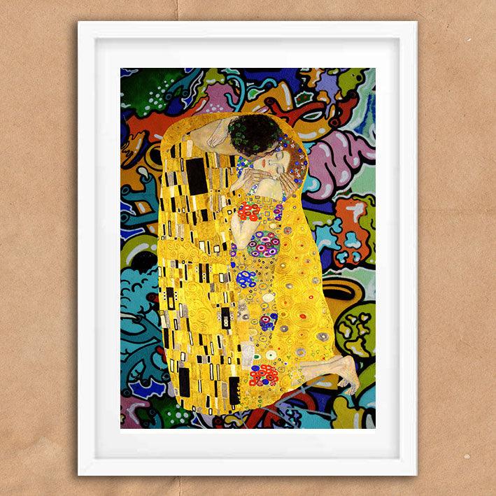 Klimt Kiss Graffiti wall street art print - Ink North 