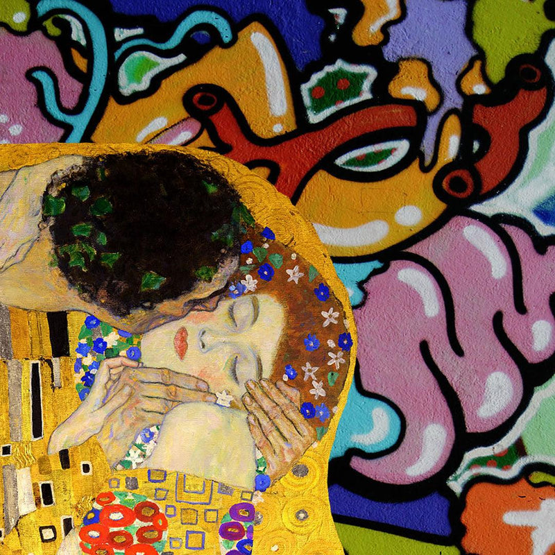 Klimt Kiss Graffiti wall street art print - Ink North 