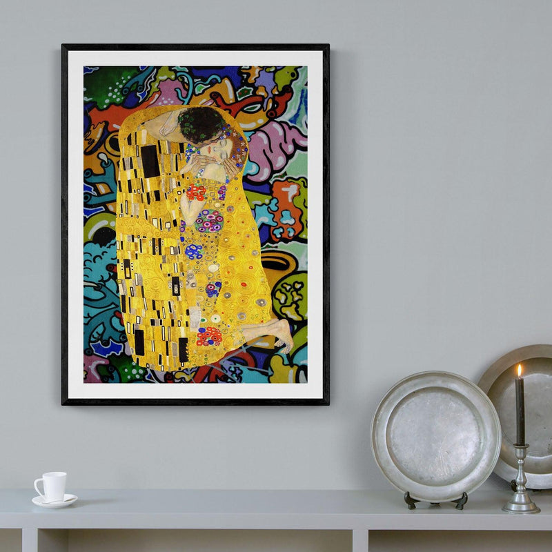 Klimt Kiss Graffiti wall street art print - Ink North 