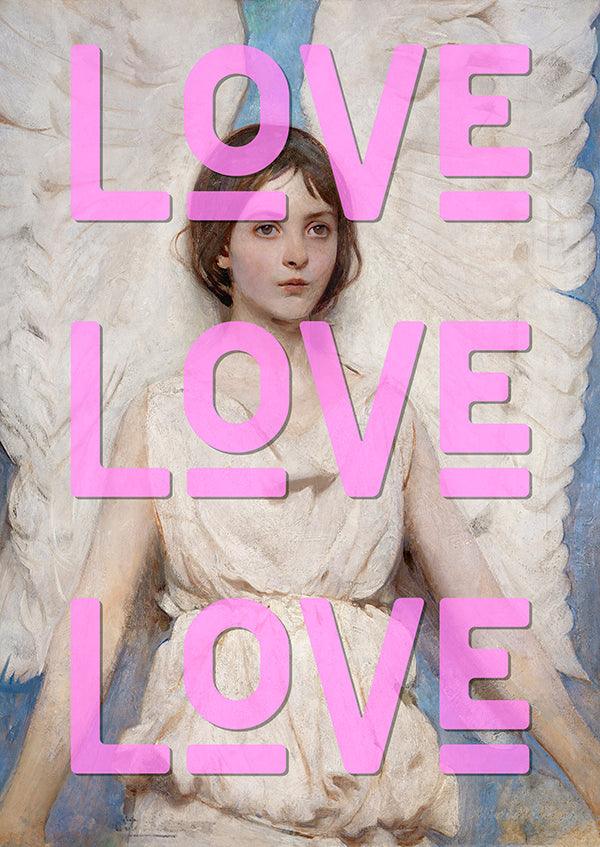 Love Love Love Angel Quote graffiti wall street art print - Ink North 