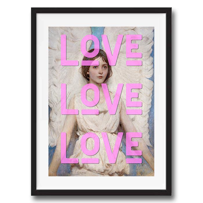 Love Love Love Angel Quote graffiti wall street art print - Ink North 