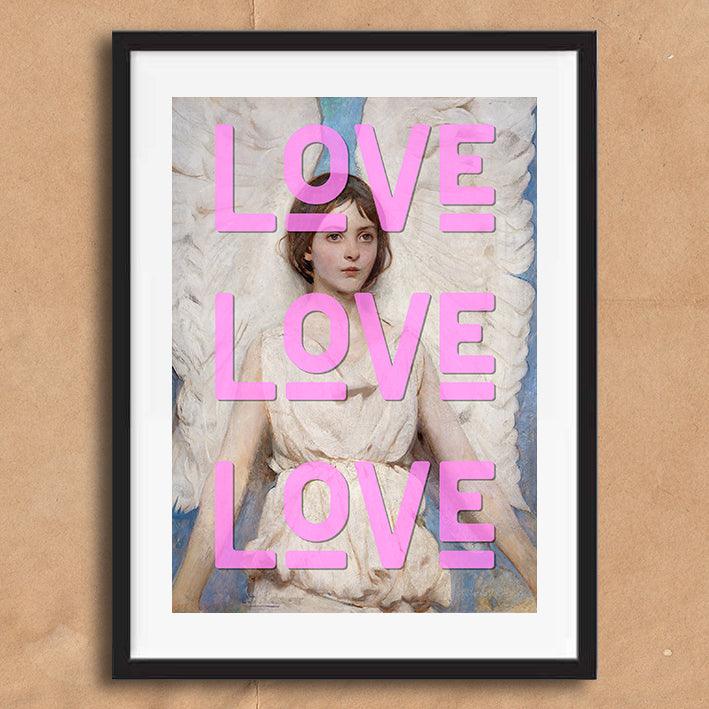 Love Love Love Angel Quote graffiti wall street art print - Ink North 