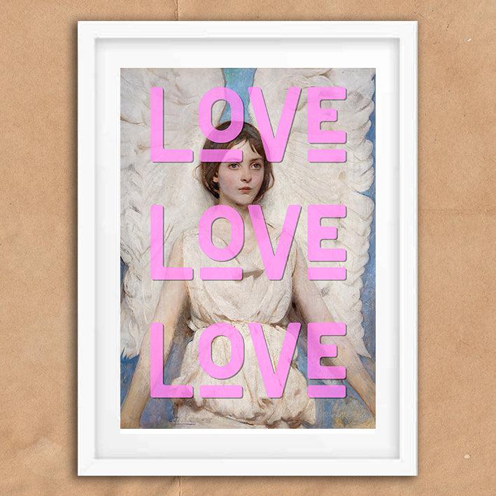 Love Love Love Angel Quote graffiti wall street art print - Ink North 