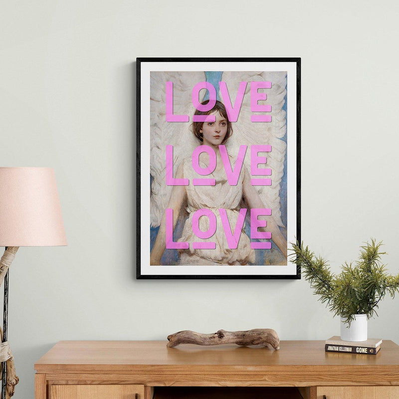 Love Love Love Angel Quote graffiti wall street art print - Ink North 