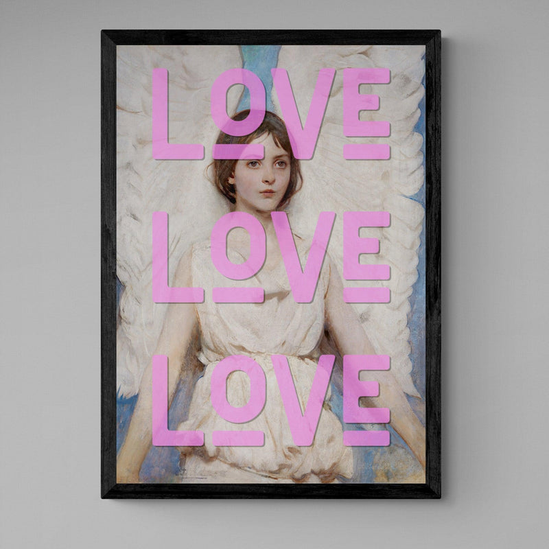 Love Love Love Angel Quote graffiti wall street art print - Ink North 