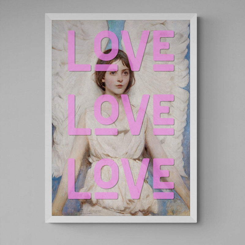 Love Love Love Angel Quote graffiti wall street art print - Ink North 