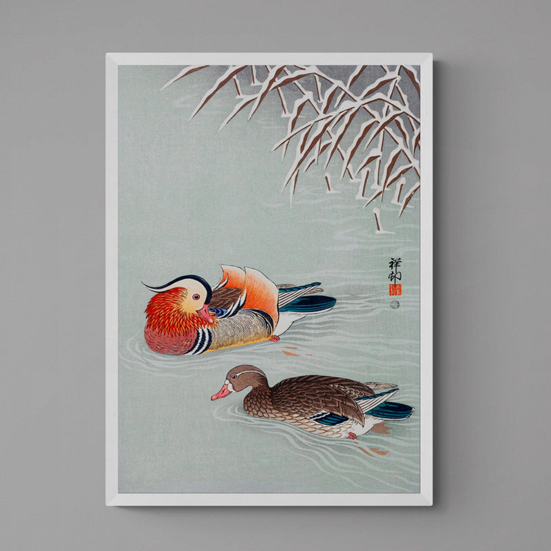 Mandarin Ducks Birds Japanese Wall Art Print Poster - Ink North 