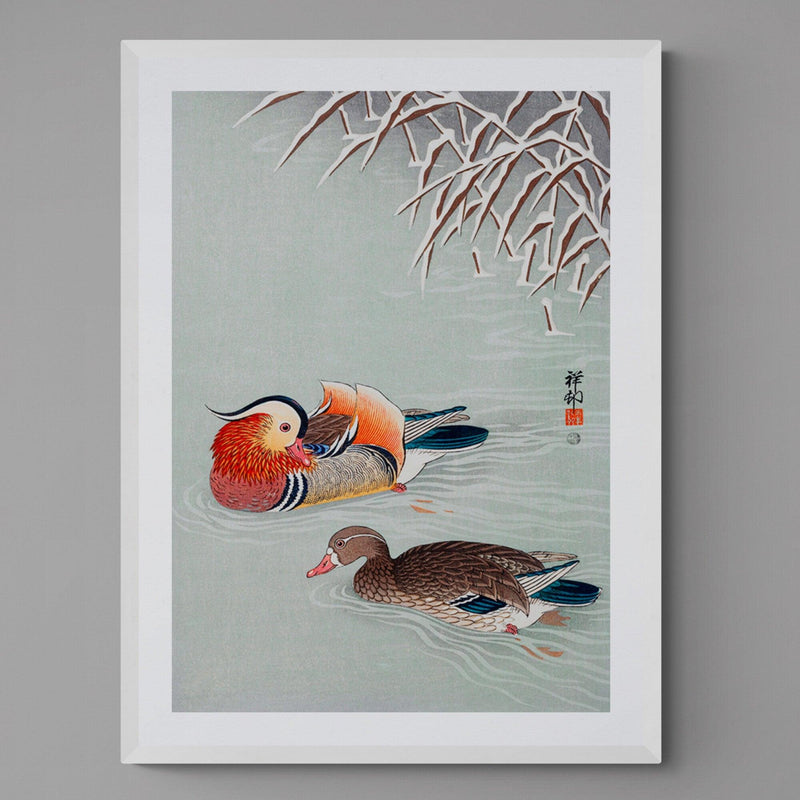 Mandarin Ducks Birds Japanese Wall Art Print Poster - Ink North 