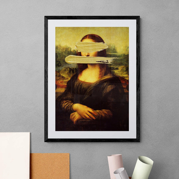 Mona Lisa Gold Paint graffiti wall street art print - Ink North 