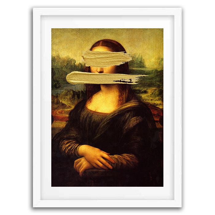 Mona Lisa Gold Paint graffiti wall street art print - Ink North 