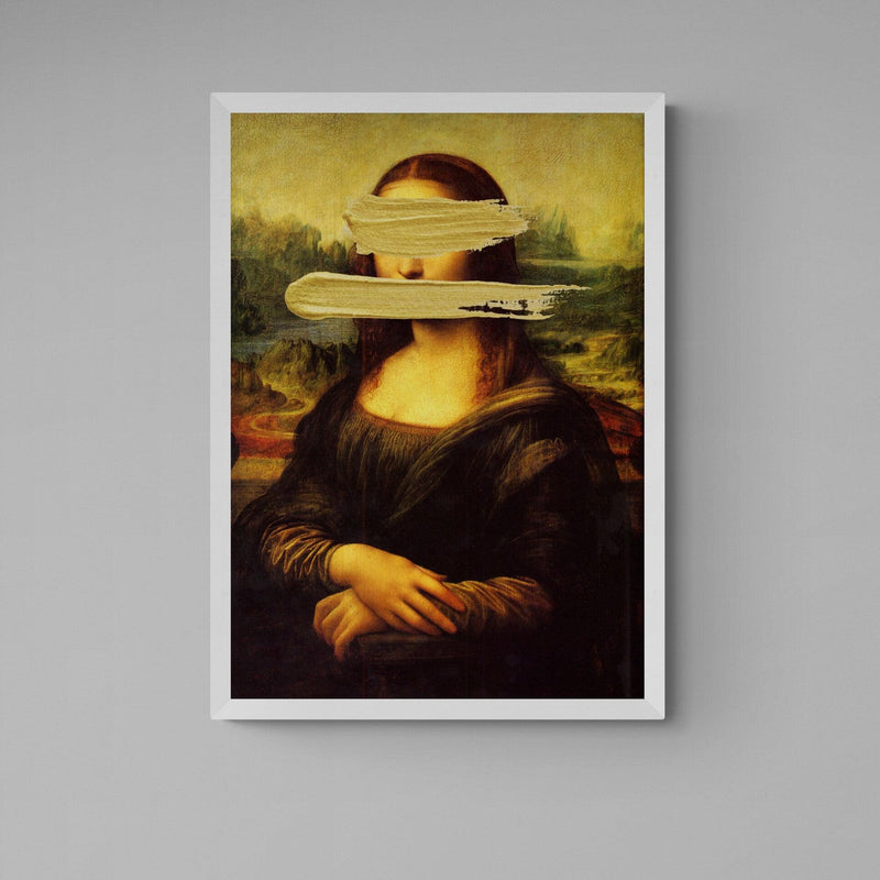 Mona Lisa Gold Paint graffiti wall street art print - Ink North 