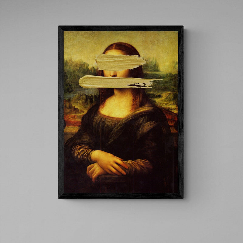 Mona Lisa Gold Paint graffiti wall street art print - Ink North 