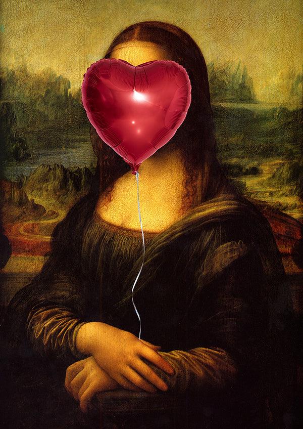 Mona Lisa Party Balloon graffiti wall street art print - Ink North 