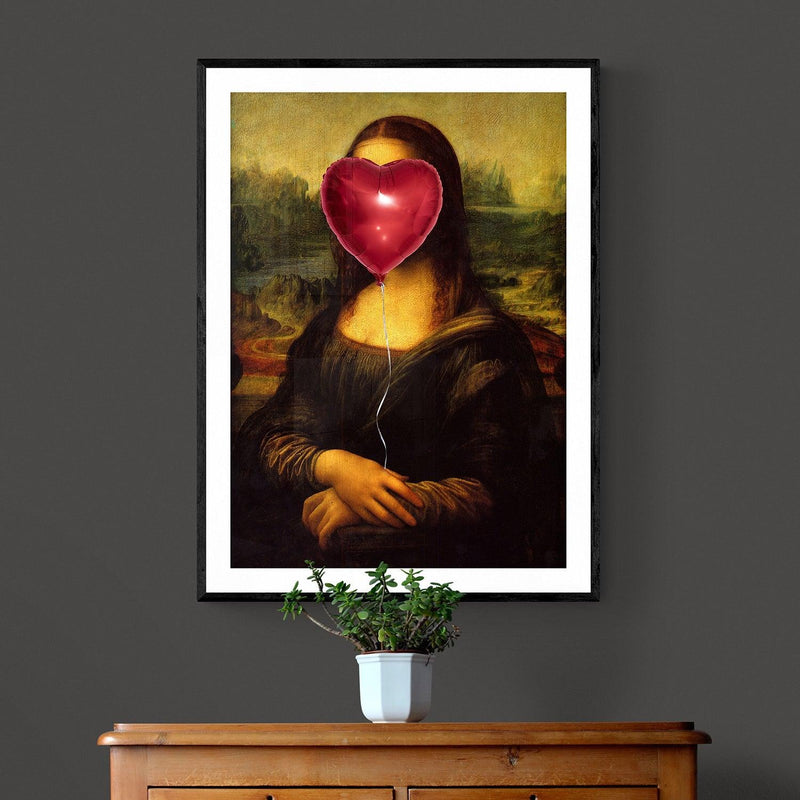 Mona Lisa Party Balloon graffiti wall street art print - Ink North 