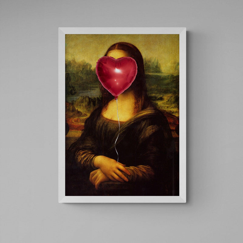 Mona Lisa Party Balloon graffiti wall street art print - Ink North 