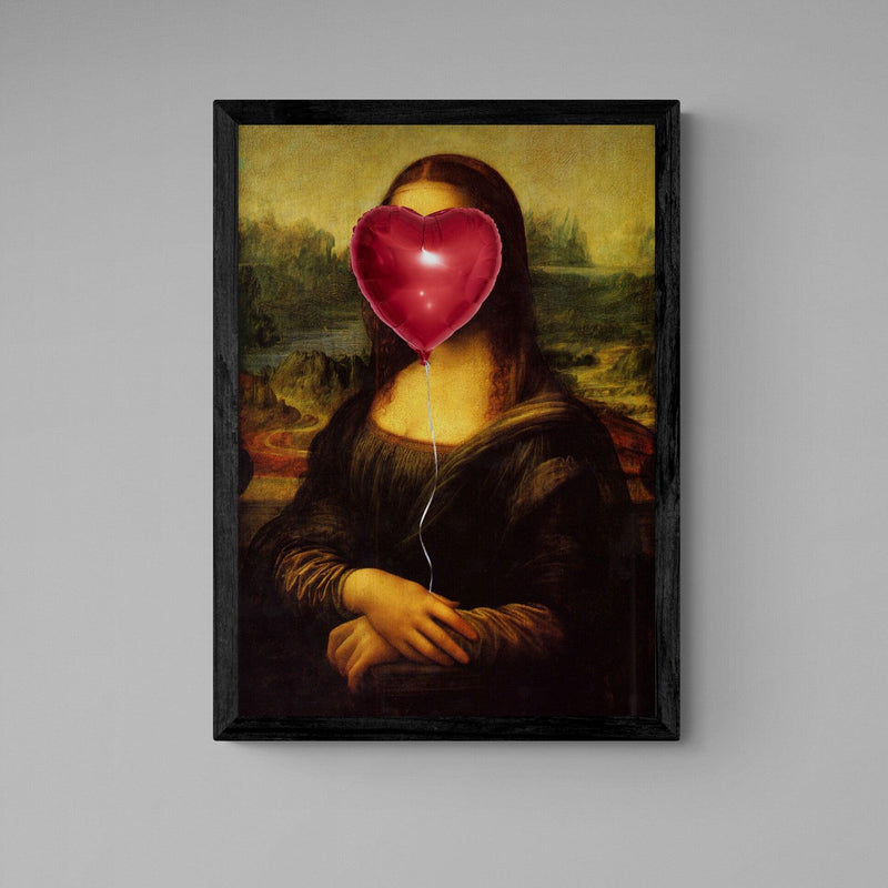 Mona Lisa Party Balloon graffiti wall street art print - Ink North 