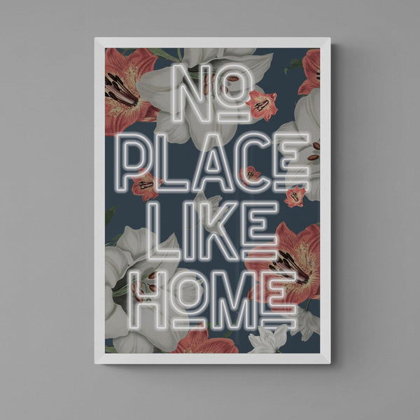 No Place Like Home Typography Quote Poster Wall Art Print - Ink North 