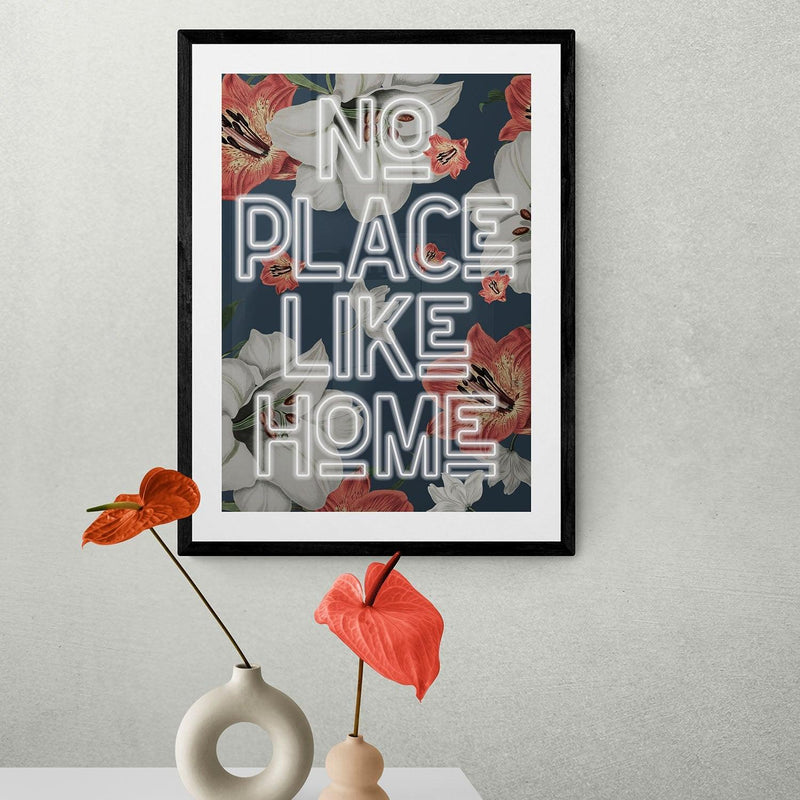 No Place Like Home Typography Quote Poster Wall Art Print - Ink North 