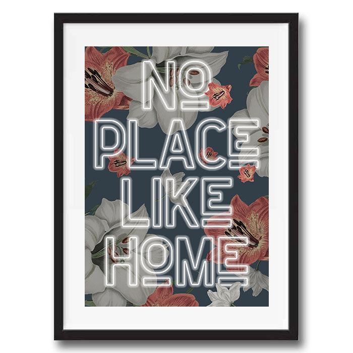 No Place Like Home Typography Quote Poster Wall Art Print - Ink North 