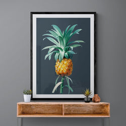 Pineapple Dark Illustration Kitchen Art Poster Print - Ink North 