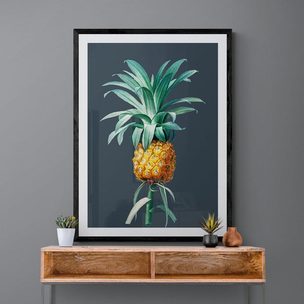 Pineapple Dark Illustration Kitchen Art Poster Print - Ink North 