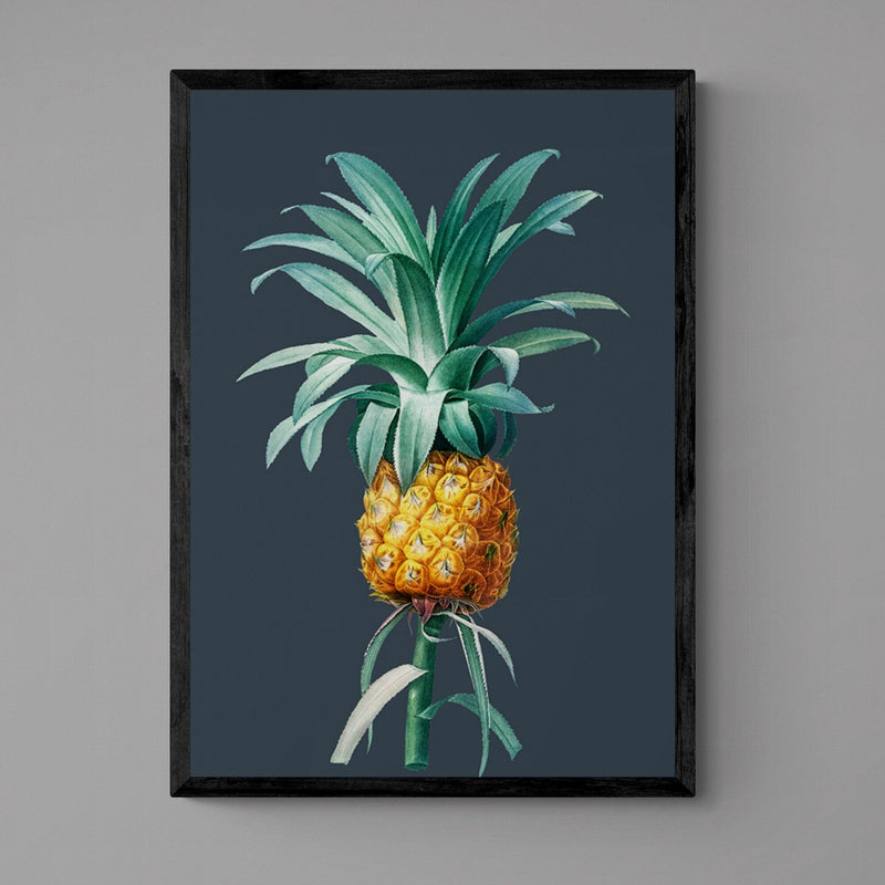 Pineapple Dark Illustration Kitchen Art Poster Print - Ink North 