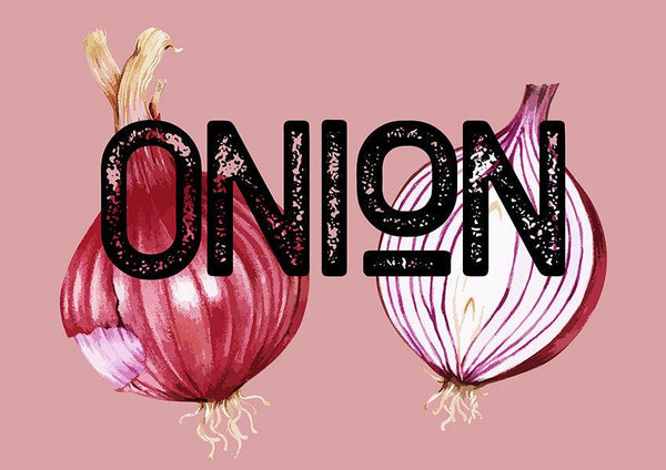 Red Onion Kitchen Colourful Art Quote Poster Print - Ink North 