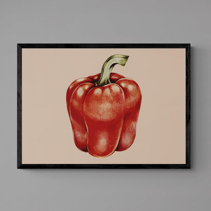 Red Pepper Kitchen Colourful Art Poster Print - Ink North 