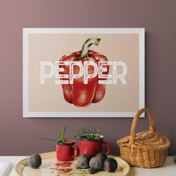 Red Pepper Kitchen Colourful Quote Art Poster Print - Ink North 