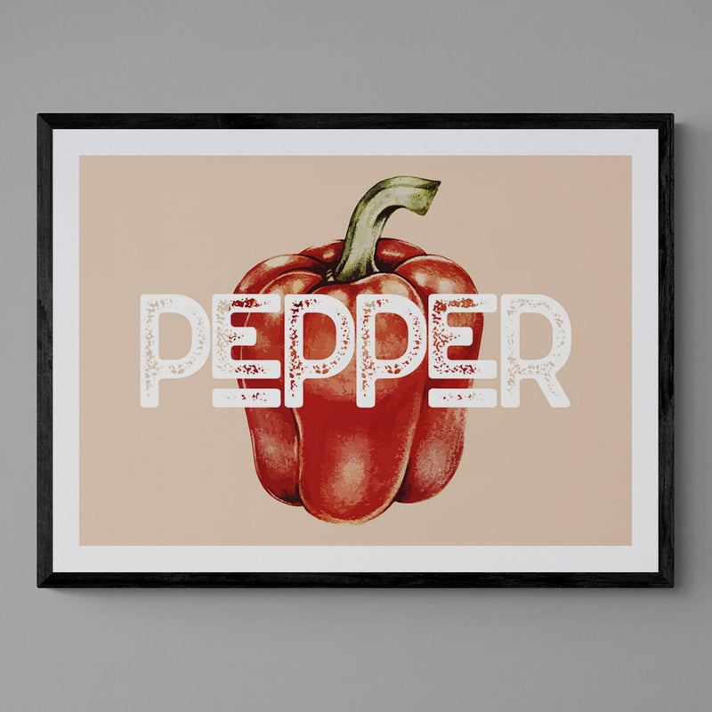 Red Pepper Kitchen Colourful Quote Art Poster Print - Ink North 