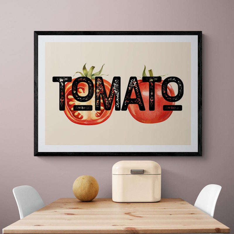 Red Tomato Kitchen Colourful Quote Art Poster Print - Ink North 