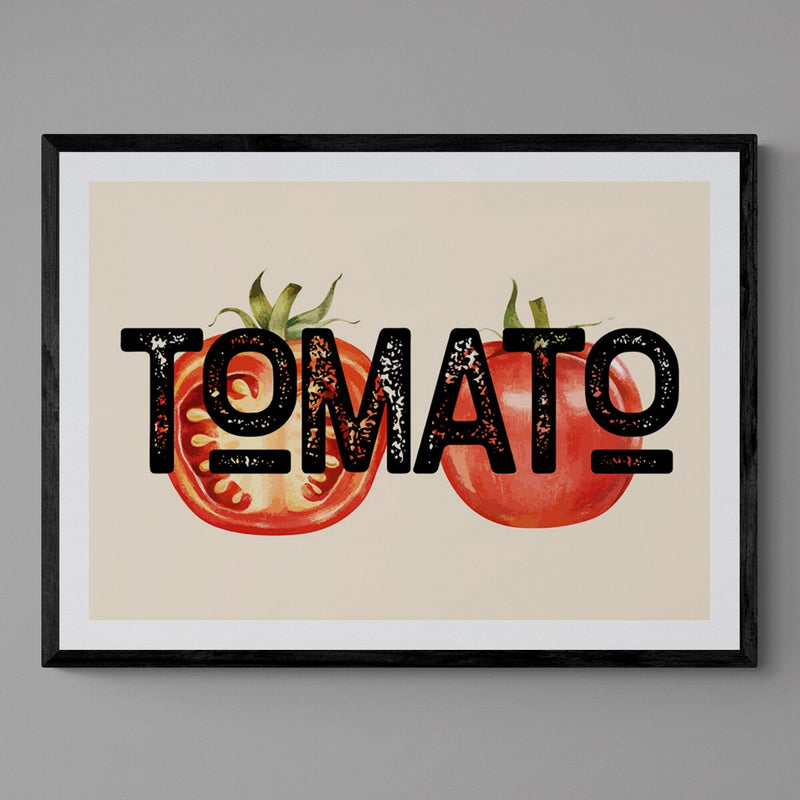 Red Tomato Kitchen Colourful Quote Art Poster Print - Ink North 