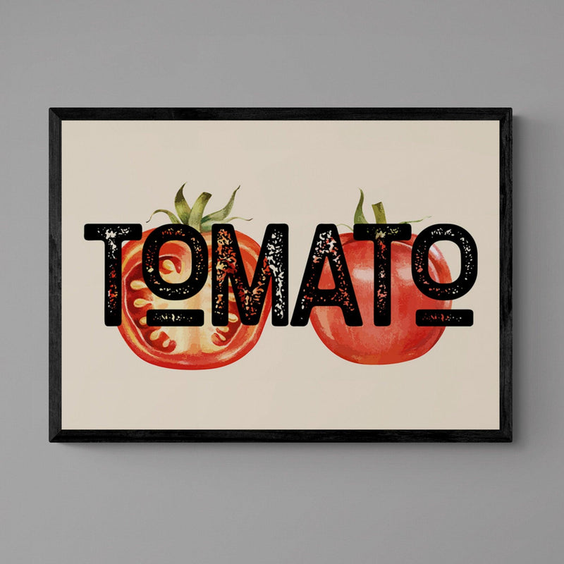 Red Tomato Kitchen Colourful Quote Art Poster Print - Ink North 