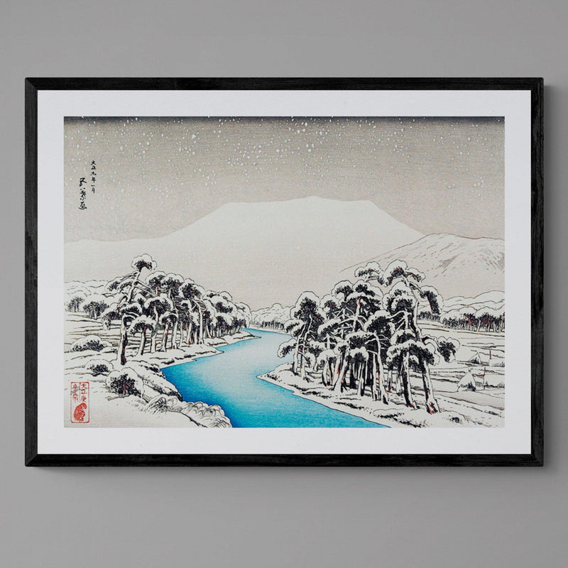 Sanjo Bridge Landscape Scenery Antique Illustration Japanese Wall Art Print - Ink North 