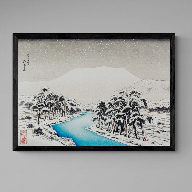 Sanjo Bridge Landscape Scenery Antique Illustration Japanese Wall Art Print - Ink North 