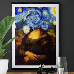 Starry Starry Mona Lisa Graffiti wall street art print - Ink North 