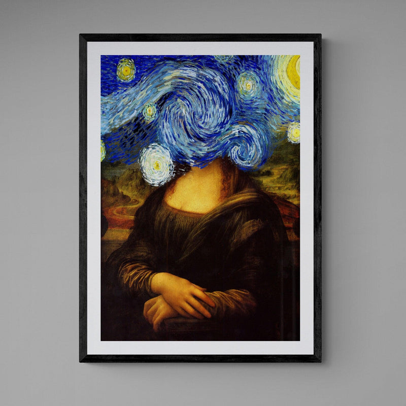 Starry Starry Mona Lisa Graffiti wall street art print - Ink North 