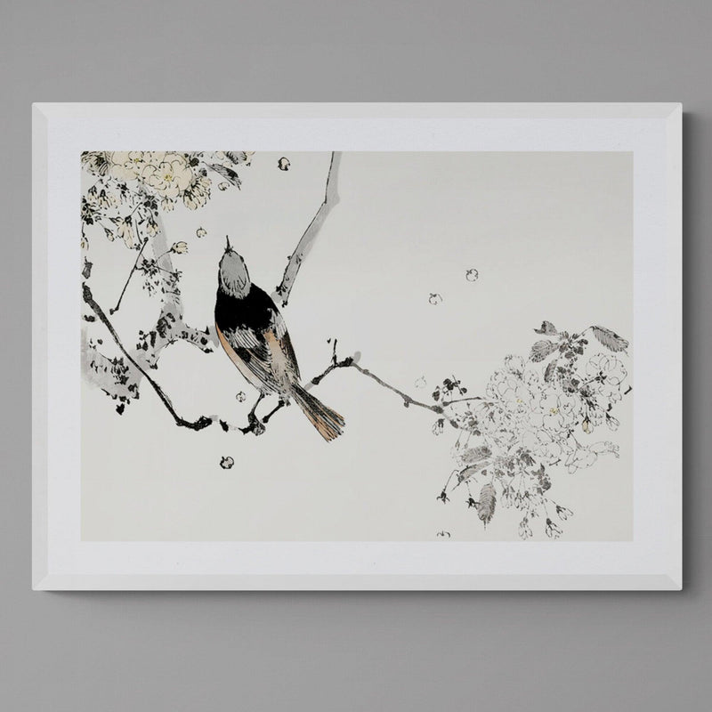 Swallow Bird On Branch Antique Illustration Japanese Wall Art Print - Ink North 