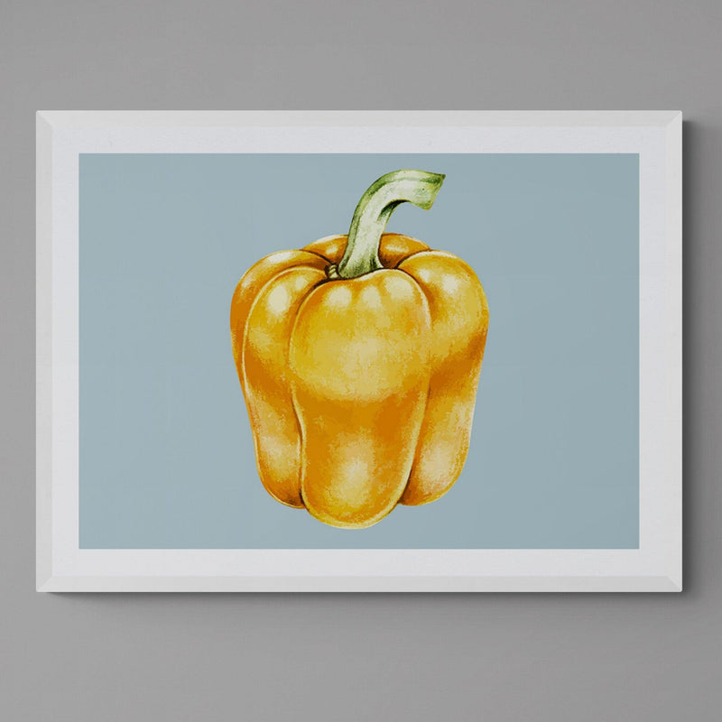 Yellow Pepper Kitchen Colourful Art Poster Print - Ink North 