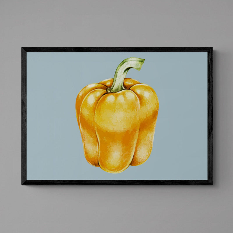 Yellow Pepper Kitchen Colourful Art Poster Print - Ink North 