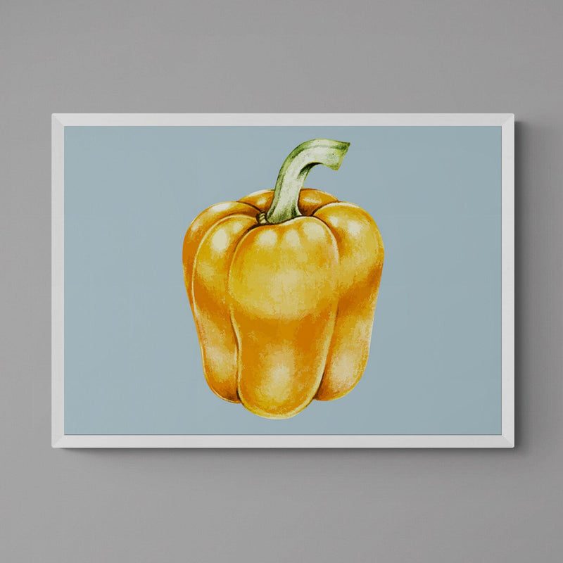 Yellow Pepper Kitchen Colourful Art Poster Print - Ink North 