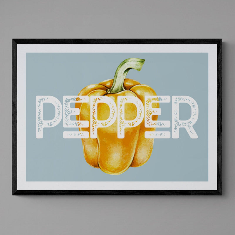 Yellow Pepper Kitchen Colourful Quote Art Poster Print - Ink North 