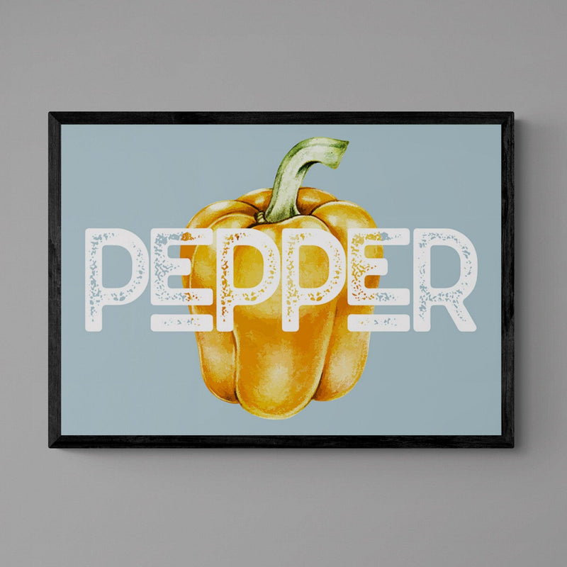 Yellow Pepper Kitchen Colourful Quote Art Poster Print - Ink North 