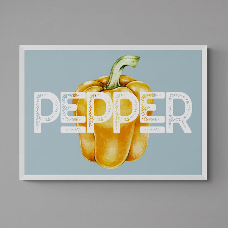 Yellow Pepper Kitchen Colourful Quote Art Poster Print - Ink North 